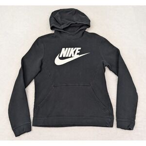 Nike Sportswear Hoodie Youth XL Black Club Fleece Pullover Thumbholes CV9336-010